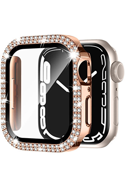 XGSM Carcasă 2 în 1 + Sticlă securizată pentru Apple Watch 4/5/6/SE 44mm, Aur...