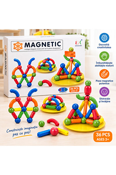 Magnetic Конструктор за деца, 36 части, 3+ години