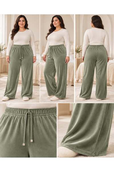 Lady Queen Pantaloni de pijama din catifea franceză mărime Battal 8021