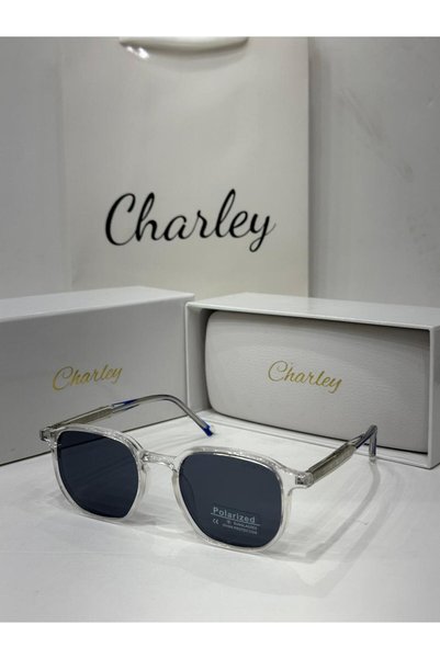 Generic Brand نظارة شمسية شارلي Charley بإطار شفاف وعدسات سوداء مستقطبة Polar...
