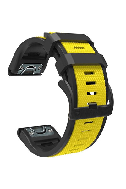 XGSM Curea din silicon Quickfit 26mm pentru Garmin, Galben / Negru