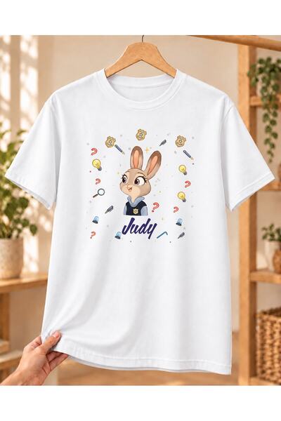 Mor Mürekkep Tricou unisex cu imprimeu cu model Judy Square din Zootropolis -...