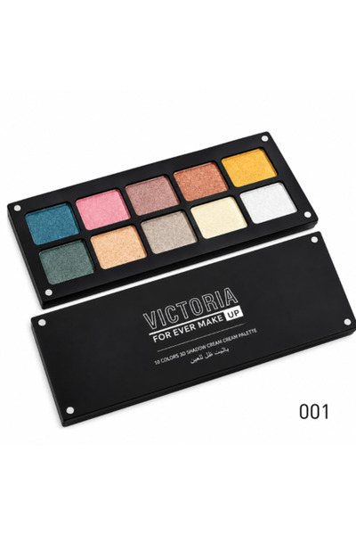 Victoria 3D Cream Eyeshadow Palette – 10 Diamond Colors - Shade 01