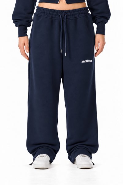 AUBA Winter Cotton Embroidered Premium Adjustable Cuffed Baggy Sweatpants - W235