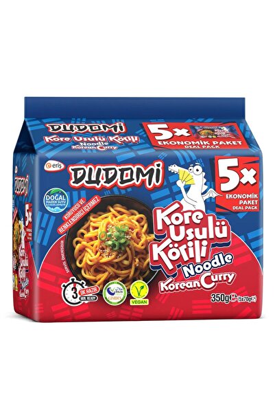 DUDOMİ Kore Usulü Körili Noodle 5'li Poşet 5x70 Gr.