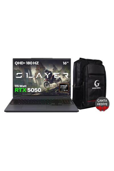 Slayer R9T-5050 C6 AMD Ryzen 9 7845HX 32GB RAM 1TB SSD RTX5050 16" 180Hz QHD+ FreeDOS Gaming Laptop