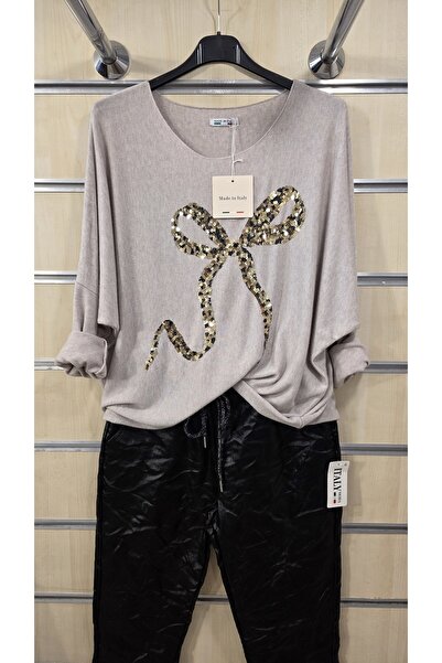 Park Moda Italian Blouse Ribbon Pattern Sequin Embroidered