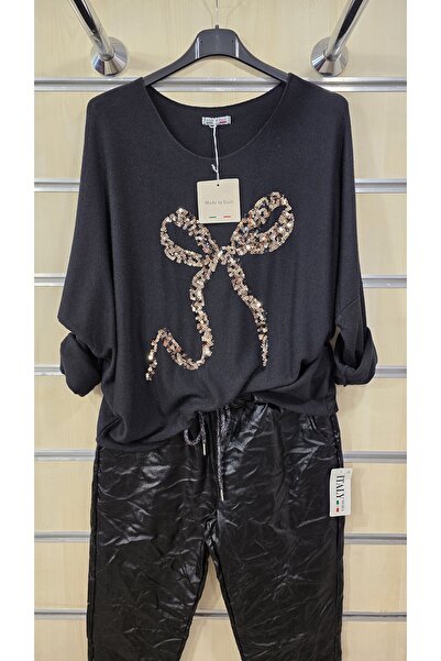 Park Moda Italian Blouse Ribbon Pattern Sequin Embroidered