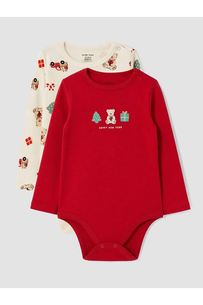 LC Waikiki NEVAVM Farkılıكسيوبيتي LCW baby Red 2-pack ثوب أطفال للأولاد بتصمي...