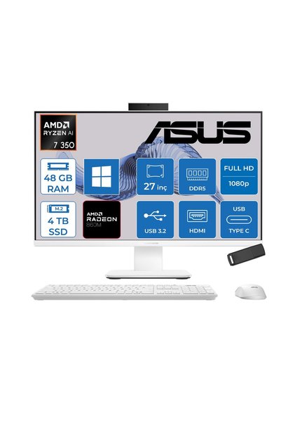 ASUS P600 Amd Ryzen 7 350 48GB 4TB SSD 27"fhd W11PRO ZPM670KAF100+ZETTAUSBBELLEK