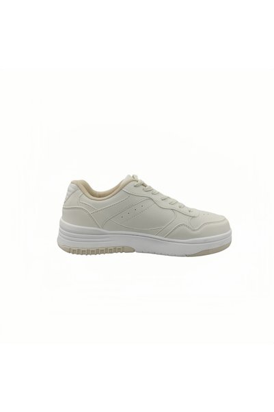 MIXSNOW Men's Cream White Platform Sneakers, Lightweight Lace-Up Casual Skate...