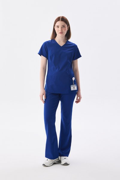 Class Üniforma Single Bottom Saks Blue Lycra Spanish Leg Trousers Nurse Doctor Uniform