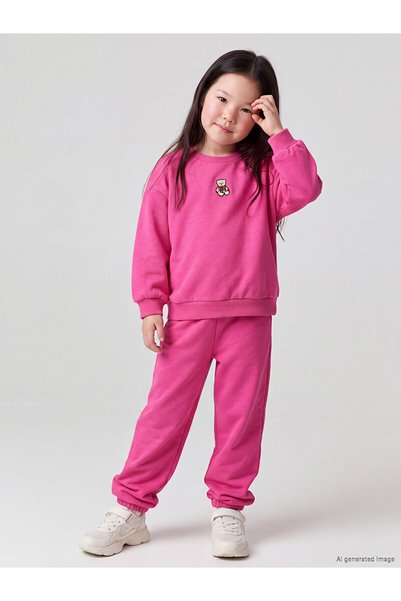 LC Waikiki Nevavm Fuchsia 3 Thread Embroidered Girls' Set with a Difference