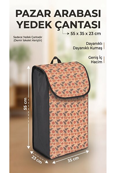 Mega Everest Standart Boy Desenli Pazar Arabası Yedek Çantası – Dayanıklı Kum...