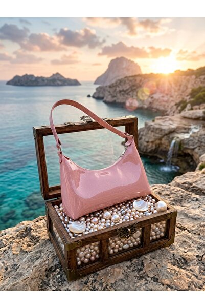 YMZBAG Pudra Rugan Pırıltılı Kadın Omuz Çantası