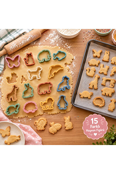 Generic Brand 15 Piece Animal Figured Cookie Mold Set