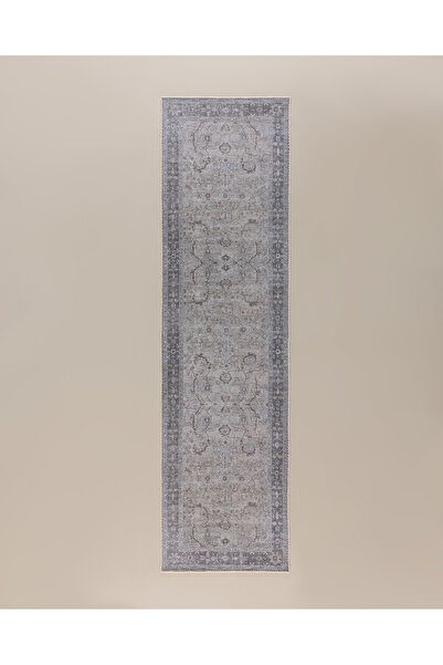 Madame Coco Solenne Mandala Halı - Gri/Bej - 80x300 cm