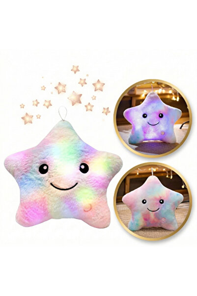 JollyMag Perna decorativa cu lumini, in forma de stea, roz, JollyMag, PDS20, ...