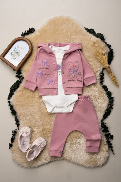 Linora Baby Ribboned Rabbit Girl 3-Piece Set