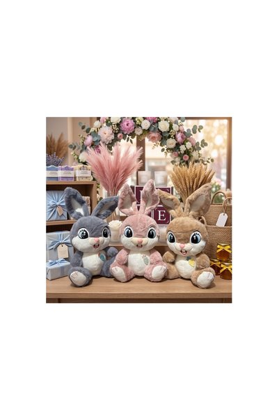 HEDİYEVİM Sevimli Tavşan Peluş Pembe 35CM