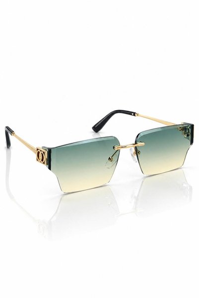 ModaLucci Premium Unisex Çerçevesiz Güneş Gözlüğü – Gold Metal Detaylı, Dikdörtgen Kesim, Modern ve Lüks Tasarım