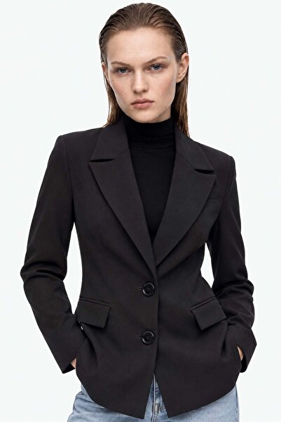 HAKKE Bele Oturan Dokuma Blazer CEKET