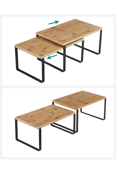 SONGMICS Set de 4 rafturi de bucătărie stivuibile, pentru ustensile sau condimente, 20x30x16cm, și negre