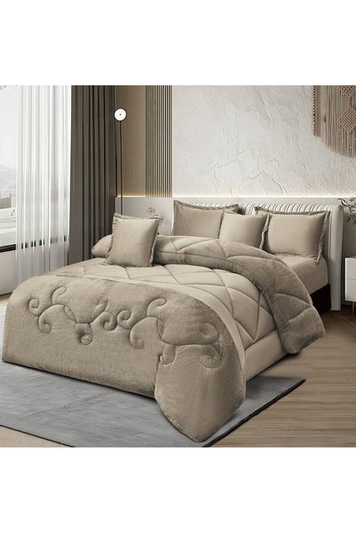 Moon Winter Quilt and Duvet Cover Set, Soft Velvet Filling with Warm Fur, Ele...