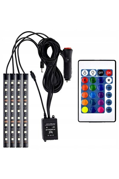 Nabi Market Kit de 4 benzi LED RGB pentru interiorul mașinii cu telecomandă, ...