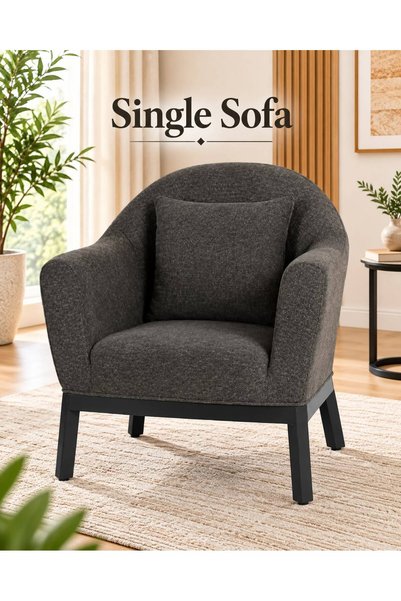 TrentonGCC Modern Single Sofa Armchair with Curved Backrest and Comfortable C...