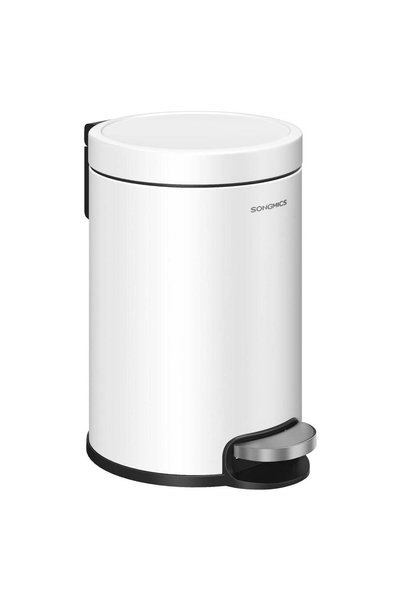 SONGMICS Coș cu pedală, ideal pentru baie, găleată interioară detașabilă, 3 l...