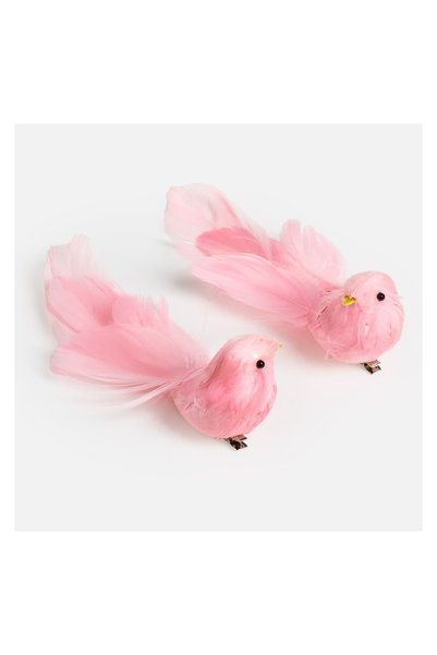 OEM Decorațiuni Perdea Păsări Roz cu Clips Metalic, 15 cm, Set 2 buc.