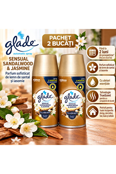 Glade Set 2 rezerve Automatic Spray Sensual Sandalwood & Jasmine, parfum lemn...