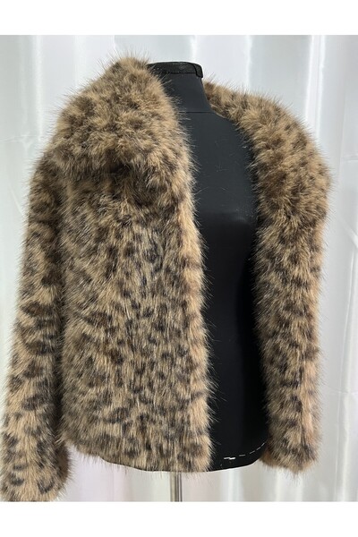 Nazfur Leopard Faux Fur Coat