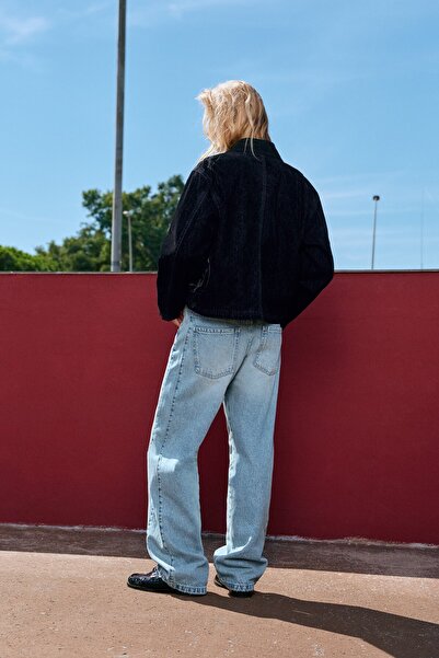 Pull & Bear Kadife efektli denim ceket