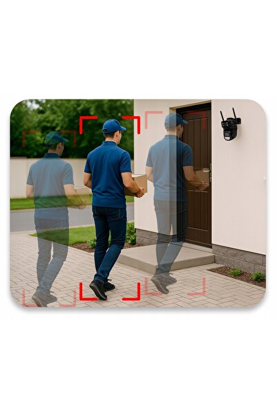 NO BRAND Cameră dublă de exterior 2x 5 MP Zoom HD AI Rotativă IP66 WiFi cu Ur...