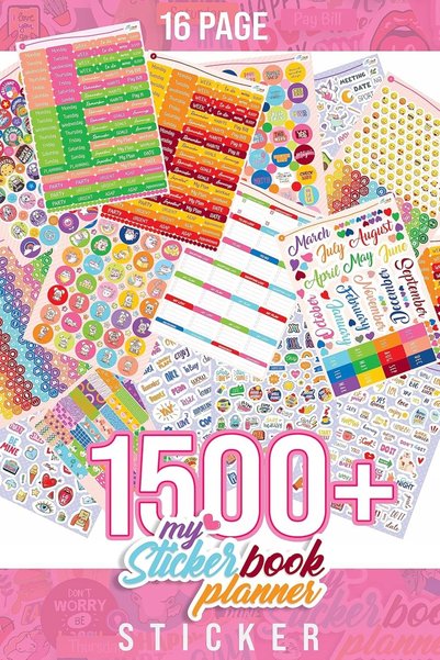 NO BRAND Pachet de stickere: 16 coli x 1500 stickere, pentru planificator și ...