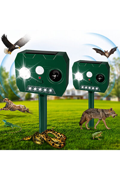 OEM Set de 2 x Dispozitiv solar cu ultrasunete pentru alungarea animalelor și...