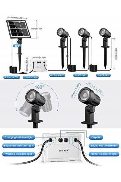 NO BRAND REFLECTOR SOLAR PENTRU GRĂDINĂ, BALCON, TERRASĂ, ILUMINATURĂ IDEALĂ,...
