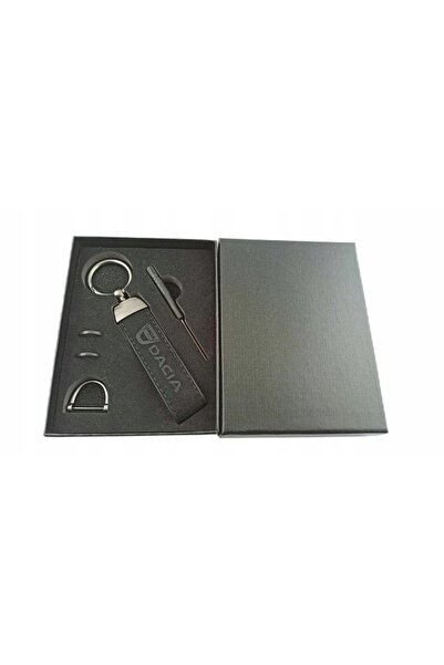 Dacia Breloc Alcantara negru, cu fir negru + cutie