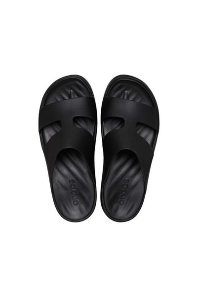 Crocs Papuci negri cu platformă și baretă în formă de H Getaway 209409-001