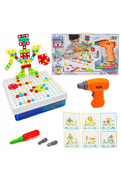 DK Set de puzzle-uri 3D de construcție, blocuri de construcție, mozaic creati...