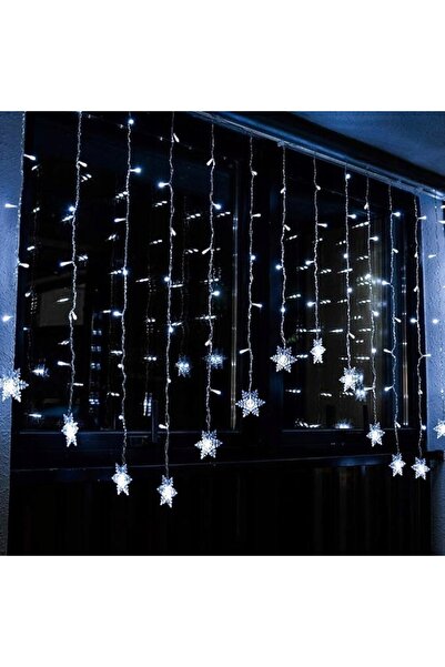 NO BRAND Perdea luminoasă BLOOMWIN fulgi de zăpadă 2 x 1 m, alb rece
