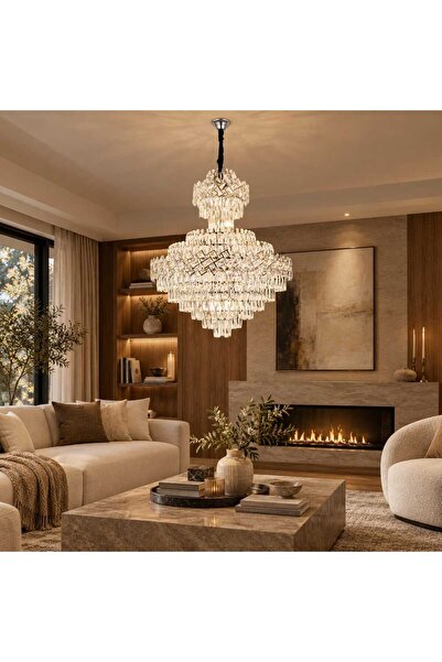 RFAN Candelabru RFAN, Model WL230/800*1100, Textură de cristal, Metal, 22 x E...
