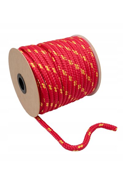 NO BRAND Sfoară împletită din polipropilenă LINA, rezistentă, roșie, 18mm - 50m