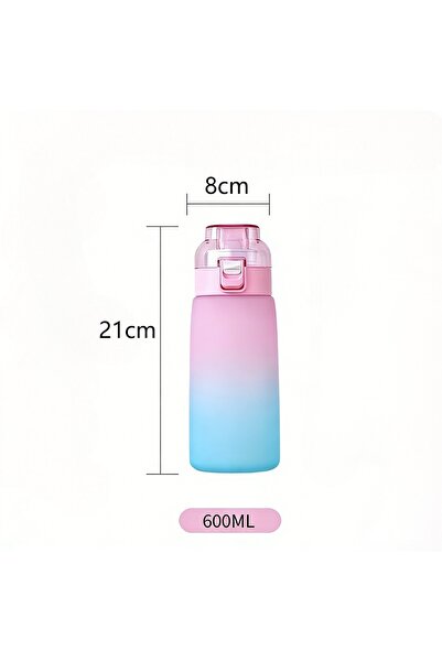 NO BRAND Sticlă de 600ml de apă aromatizată cu pai - 7 arome de fructe Ring