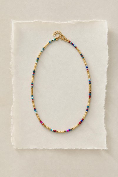 New Obsessions Colorful Beaded Gold Necklace