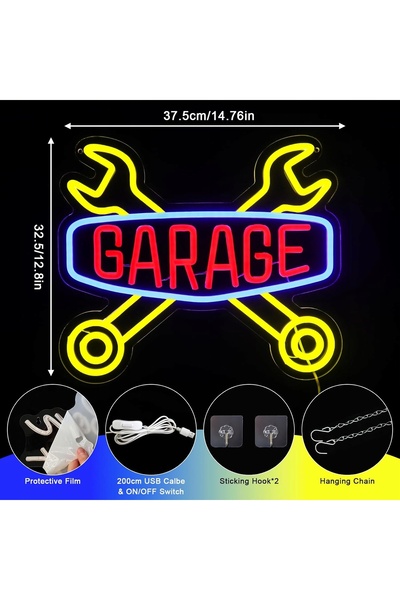 NO BRAND Semn neon LED modern pentru garaj, atelier, cameră, bar, pub