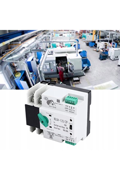 NO BRAND Comutator de transfer automat NLQ4-125, alimentare dublă, 2P, 100A, ...