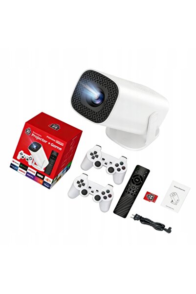 NO BRAND PROIECTOR LED ROTUND 4K PORTABIL CU 2 PAD-URI DE JOCURI ANDROID ȘI T...